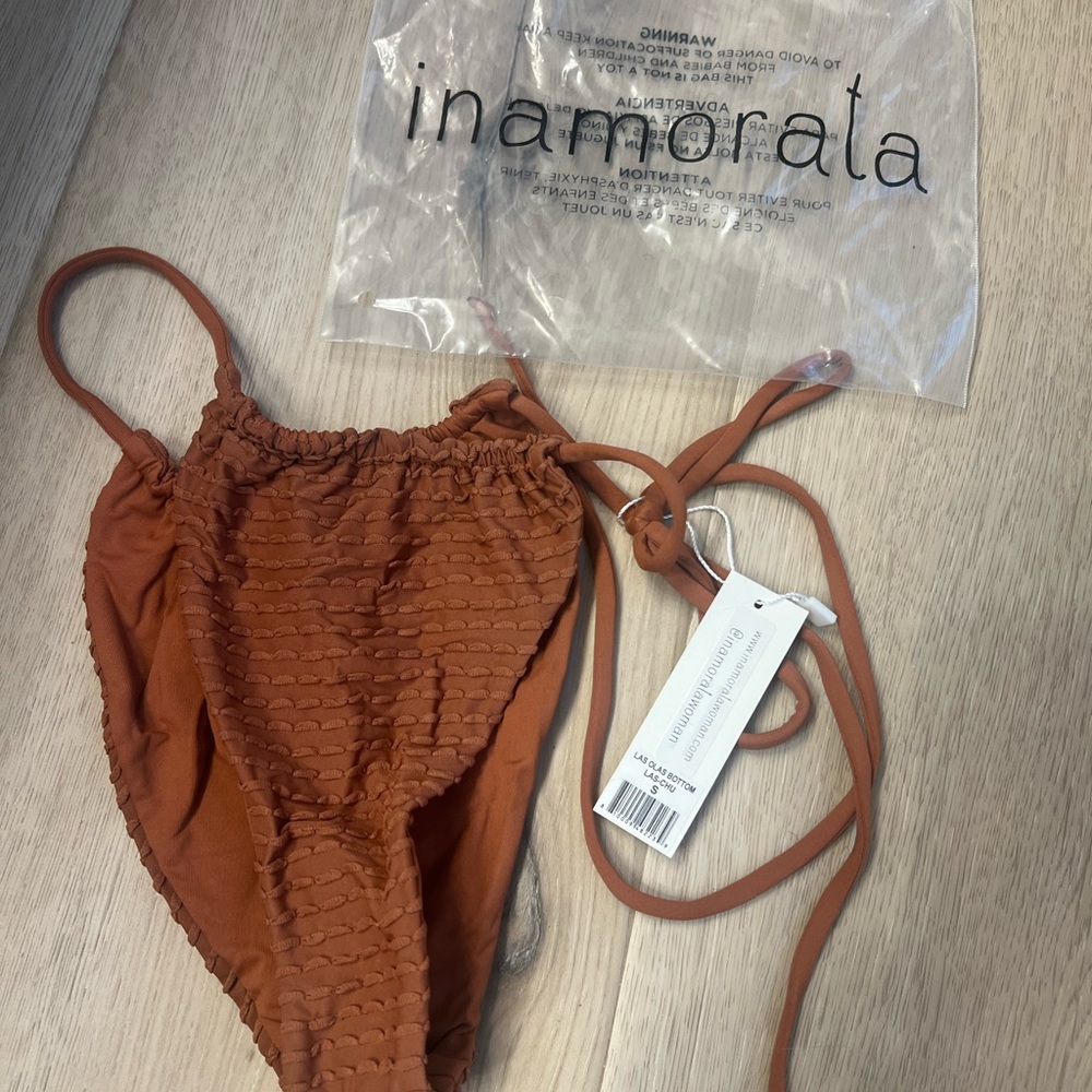 iNAMORATA Brown Textured One Piece Swimsuit